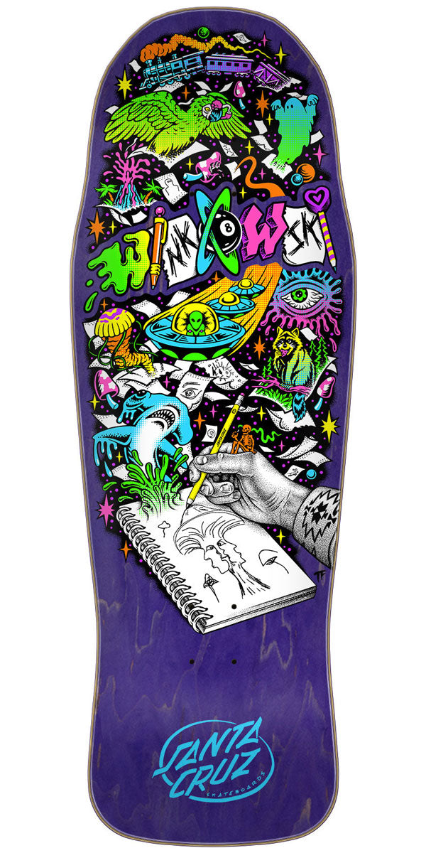 Santa Cruz Winkowski Sketchbook Shaped Skateboard Deck 10.34