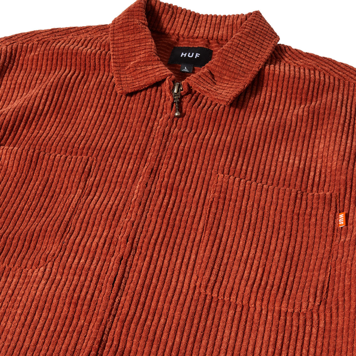 HUF Cornelius Zip Shirt - Rust, – Daddies Board Shop