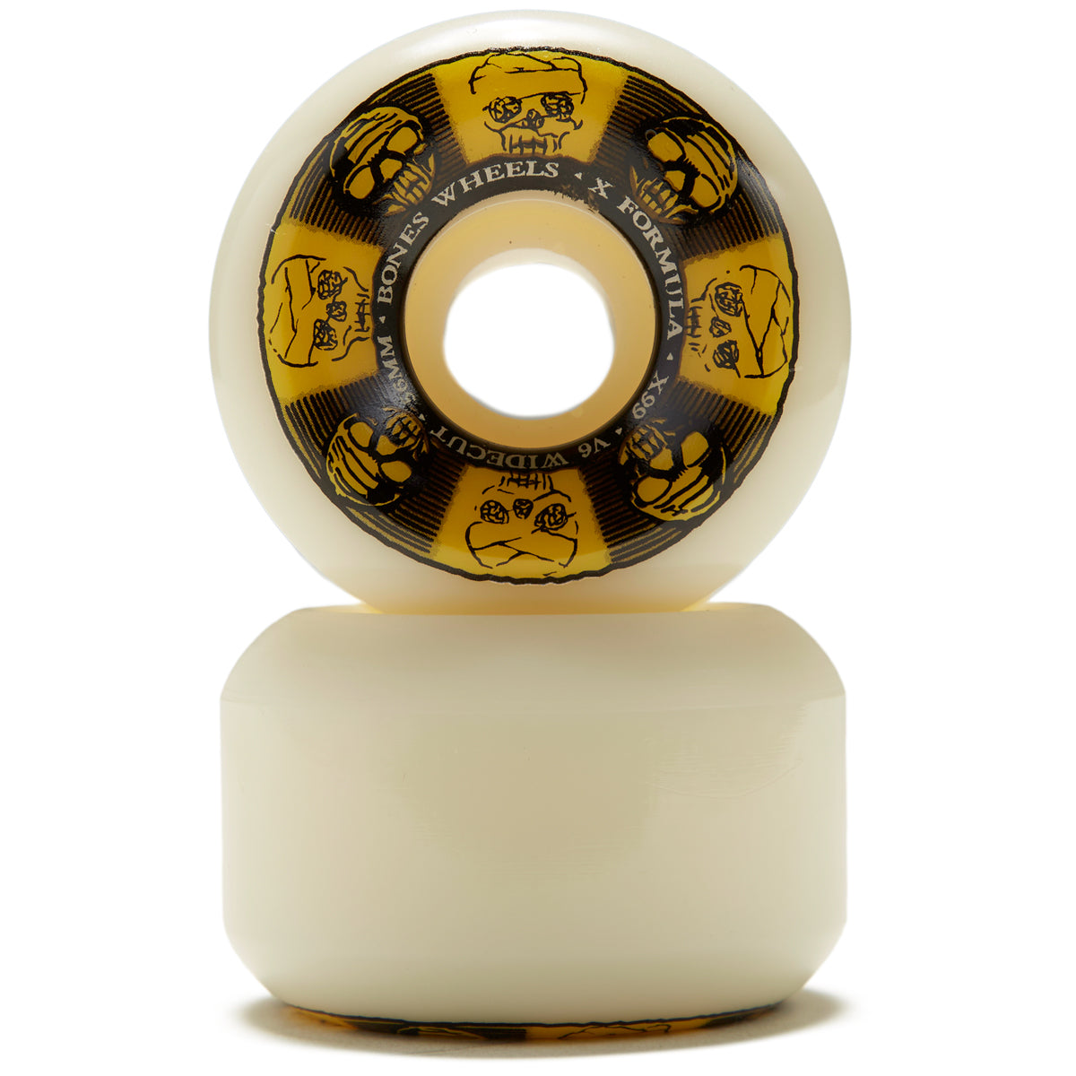 Bones X-Formula Black And Gold 99a V6 Widecut Skateboard Wheels