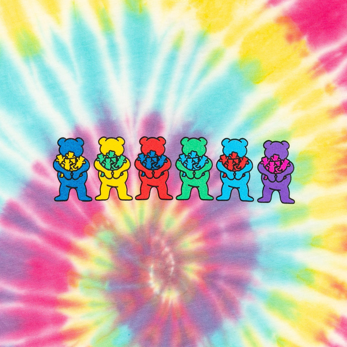 Grateful Dead Dancing Bears Tie Dye Long Sleeve Shirt Bears 