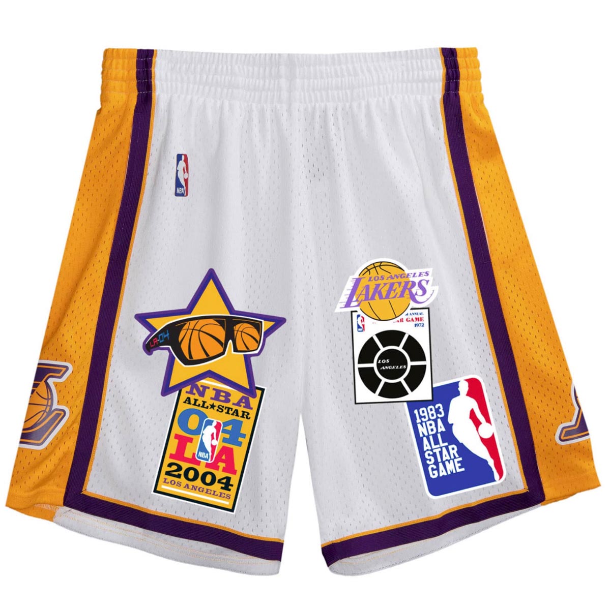 Mitchell & Ness x NBA ASG Patches Lakers Shorts - White