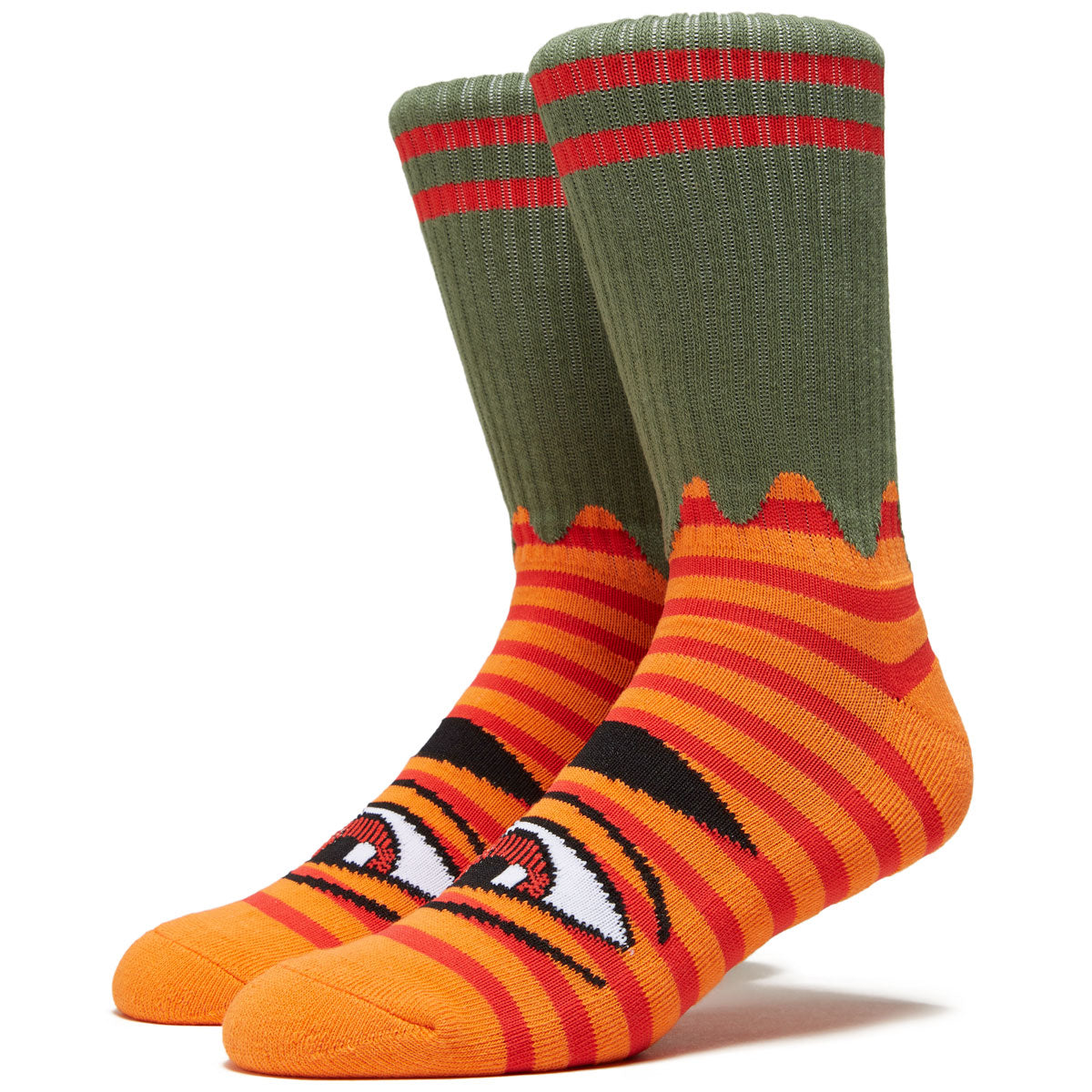 Krooked Eyes Socks - Charcoal/Blue/Yellow/Red