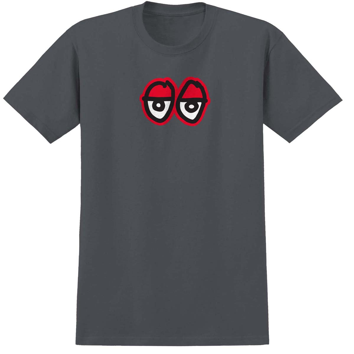 WHITE T SHIRT WITH RED HEART WITH EYES MOTIF