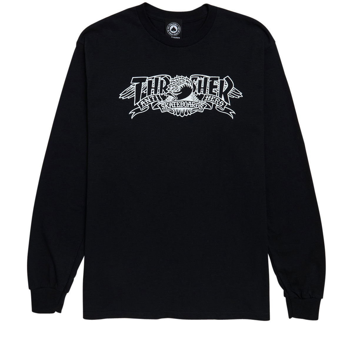 Thrasher x Anti-Hero Mag Banner Long Sleeve T-Shirt - Black image 1