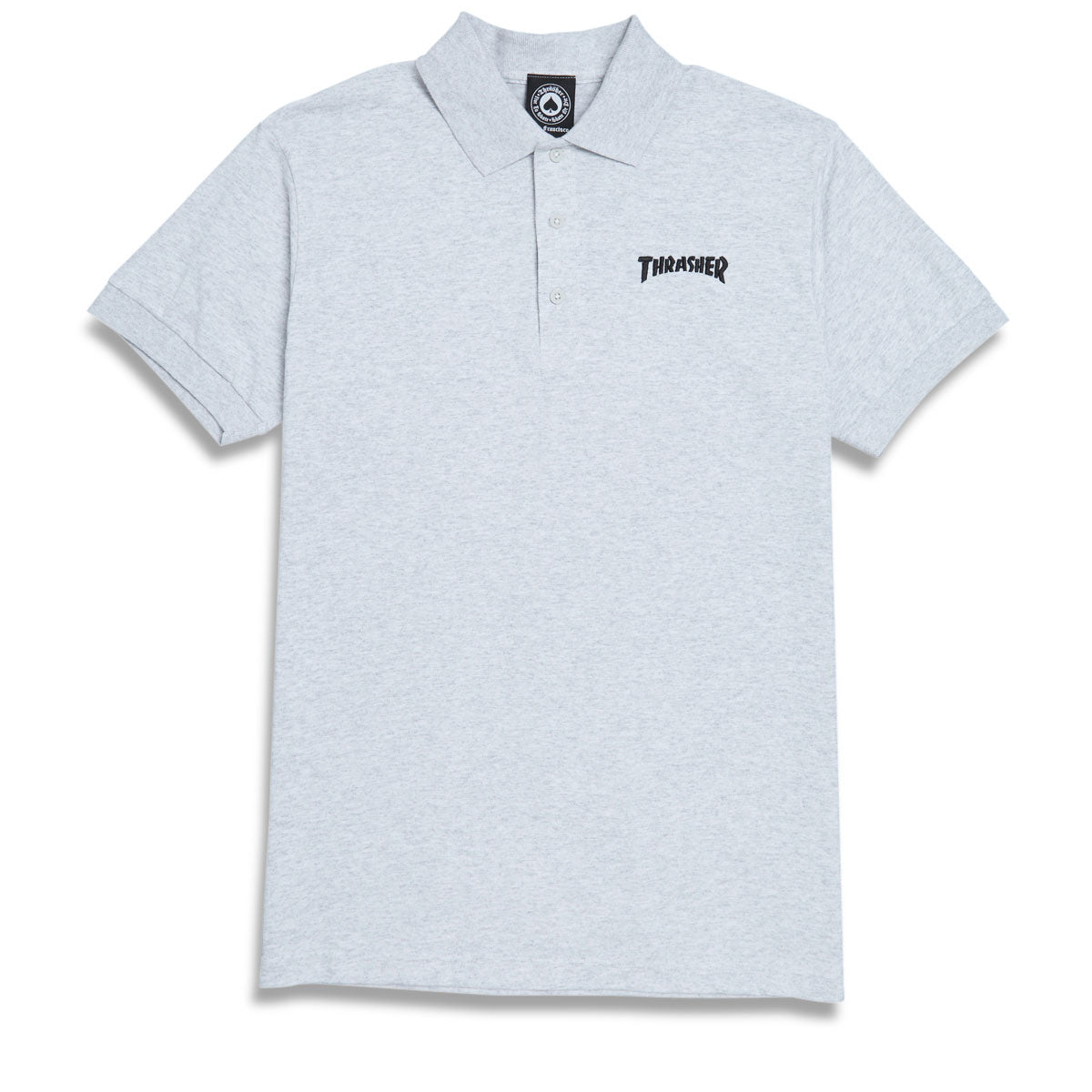 Thrasher Logo Embroidered Polo Shirt - Grey image 1