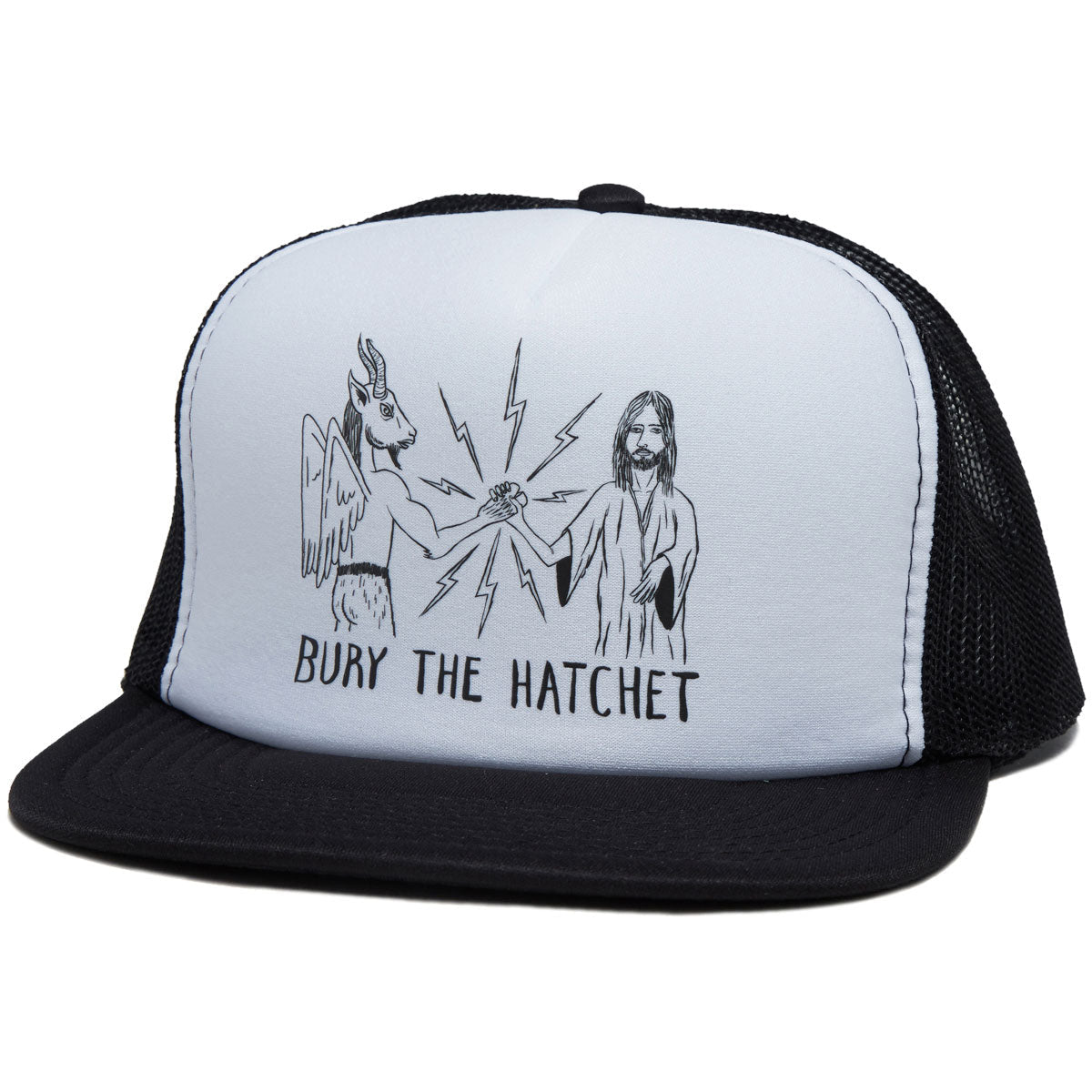 Thrasher x Toy Machine BTH Trucker Hat - Black/Black/White image 1