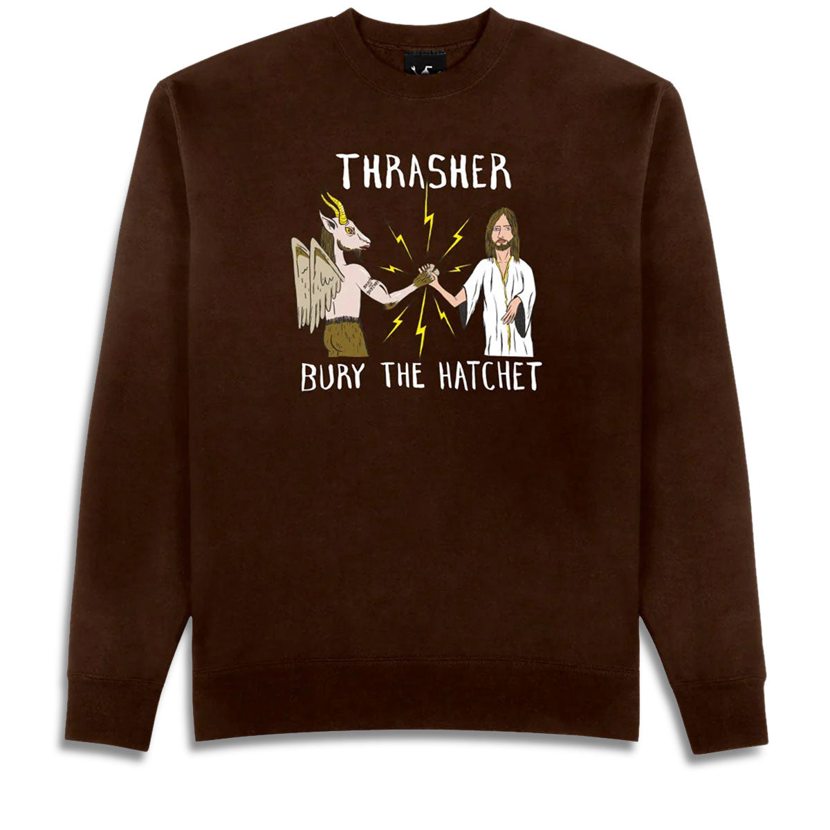 Thrasher x Toy Machine BTH Crewneck Sweatshirt - Dark Chocolate image 1