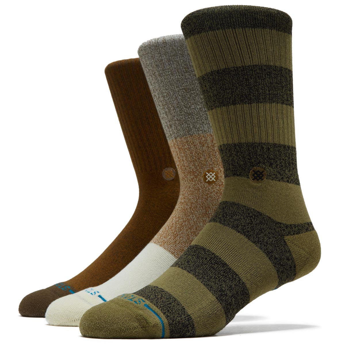 Stance Cubical Crew 3 Pack Socks - Chive image 1