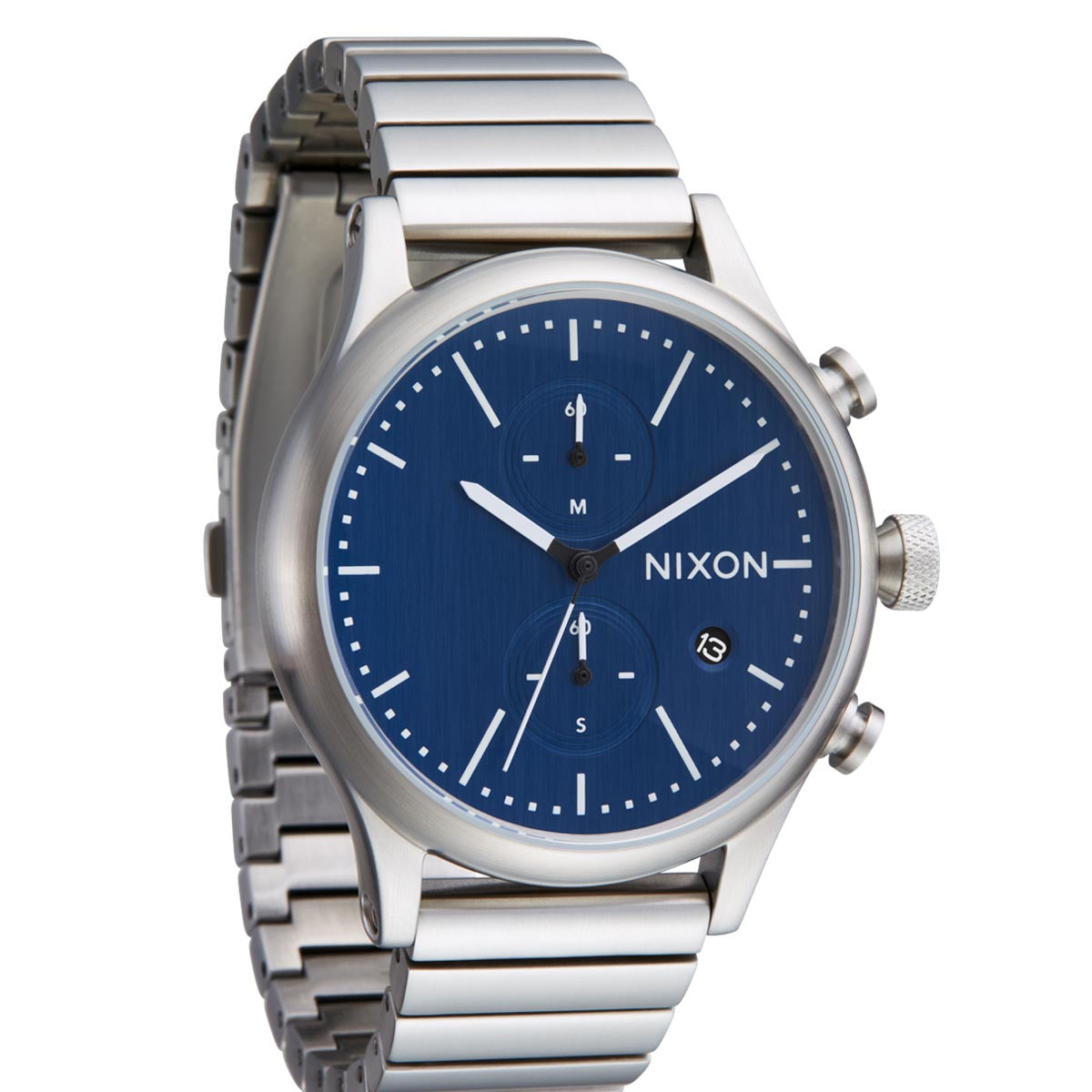 Nixon Station Chrono Watch - Silver/Indigo image 3