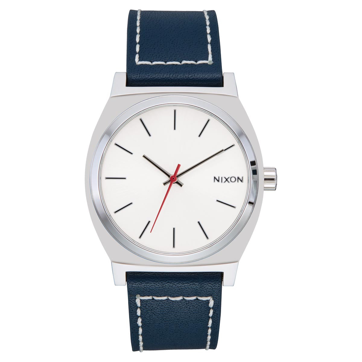 Nixon Time Teller Leather Watch - Silver/Cloud/Indigo image 1