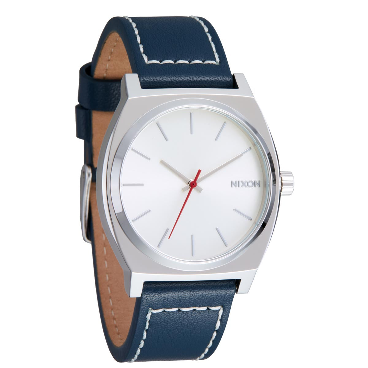 Nixon Time Teller Leather Watch - Silver/Cloud/Indigo image 2