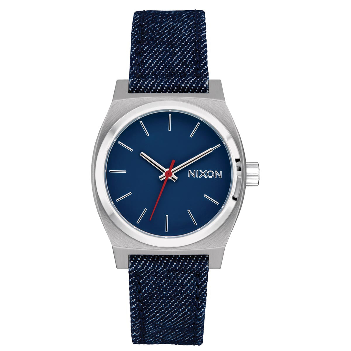 Nixon Medium Time Teller Denim Watch - Silver/Indigo/Denim image 1