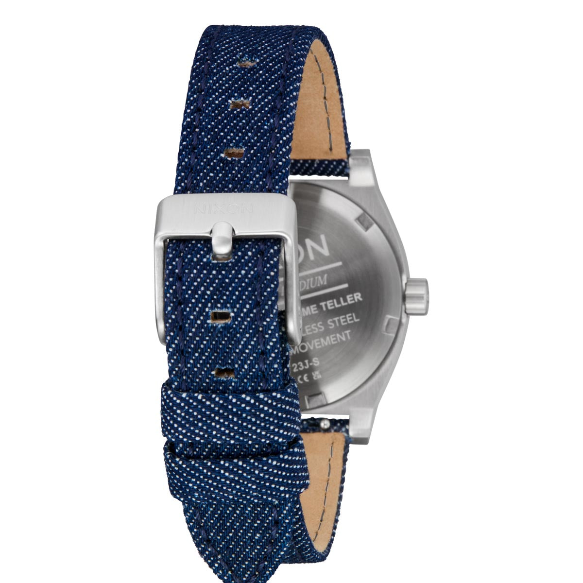 Nixon Medium Time Teller Denim Watch - Silver/Indigo/Denim image 4