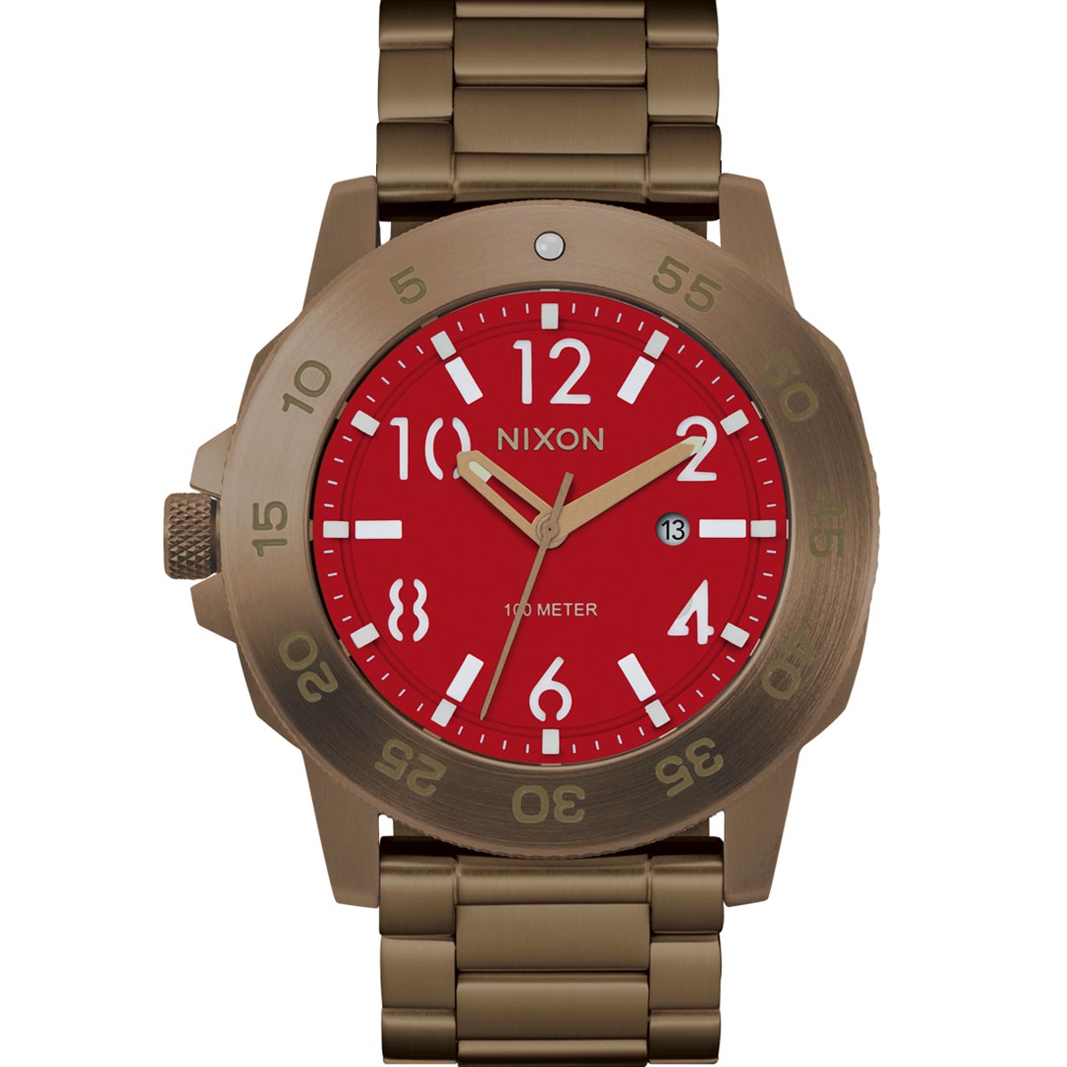 Nixon Smyth 44 Watch - Khaki/Red image 1