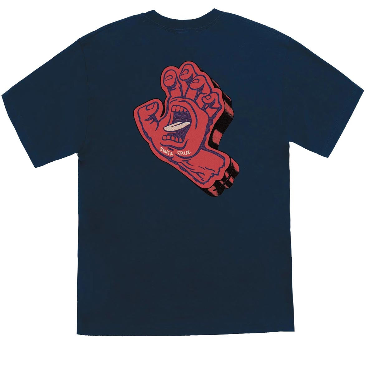 Santa Cruz Screaming Foam Hand T-Shirt - Navy image 1