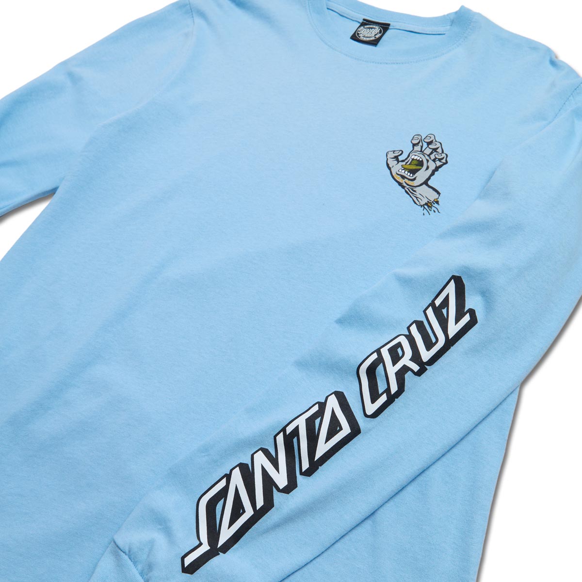 Santa Cruz Screaming Hand Long Sleeve T-Shirt - Light Blue/Grey/Gold image 3