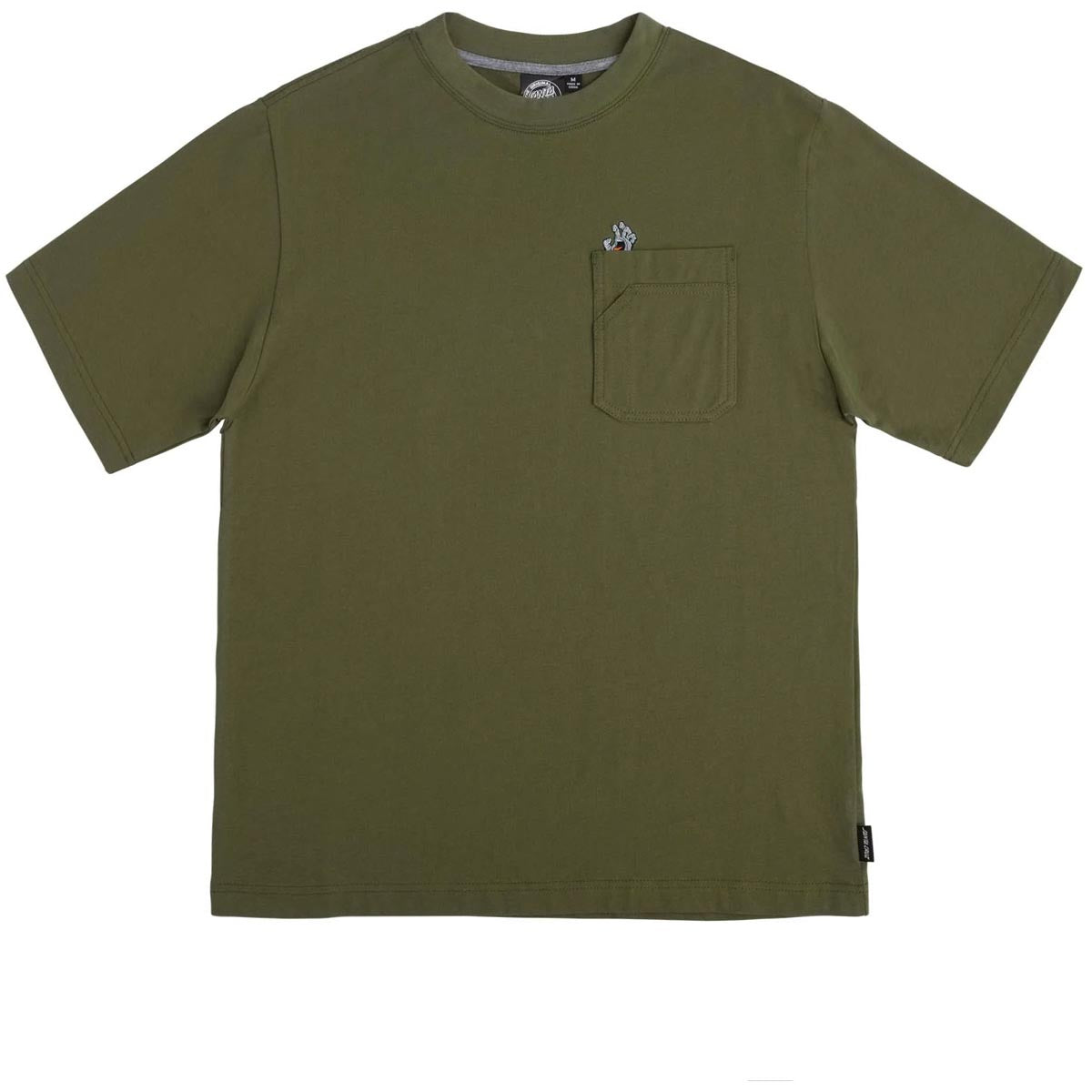 Santa Cruz Screaming Hand Utility Pocket T-Shirt - Olive image 1