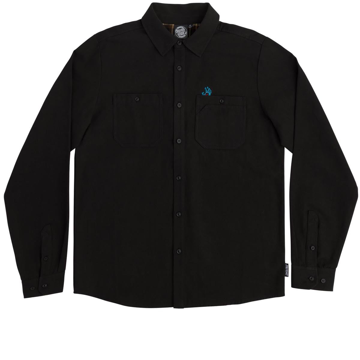 Santa Cruz Screaming Hand Utility Long Sleeve Button Up Shirt - Black image 1