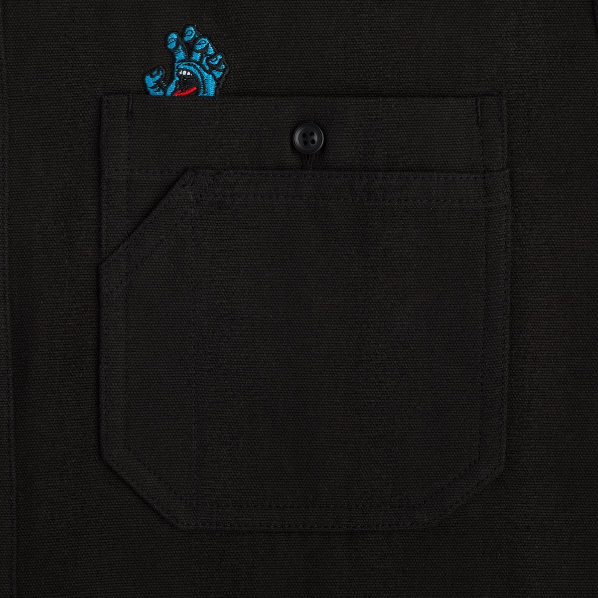 Santa Cruz Screaming Hand Utility Long Sleeve Button Up Shirt - Black image 3