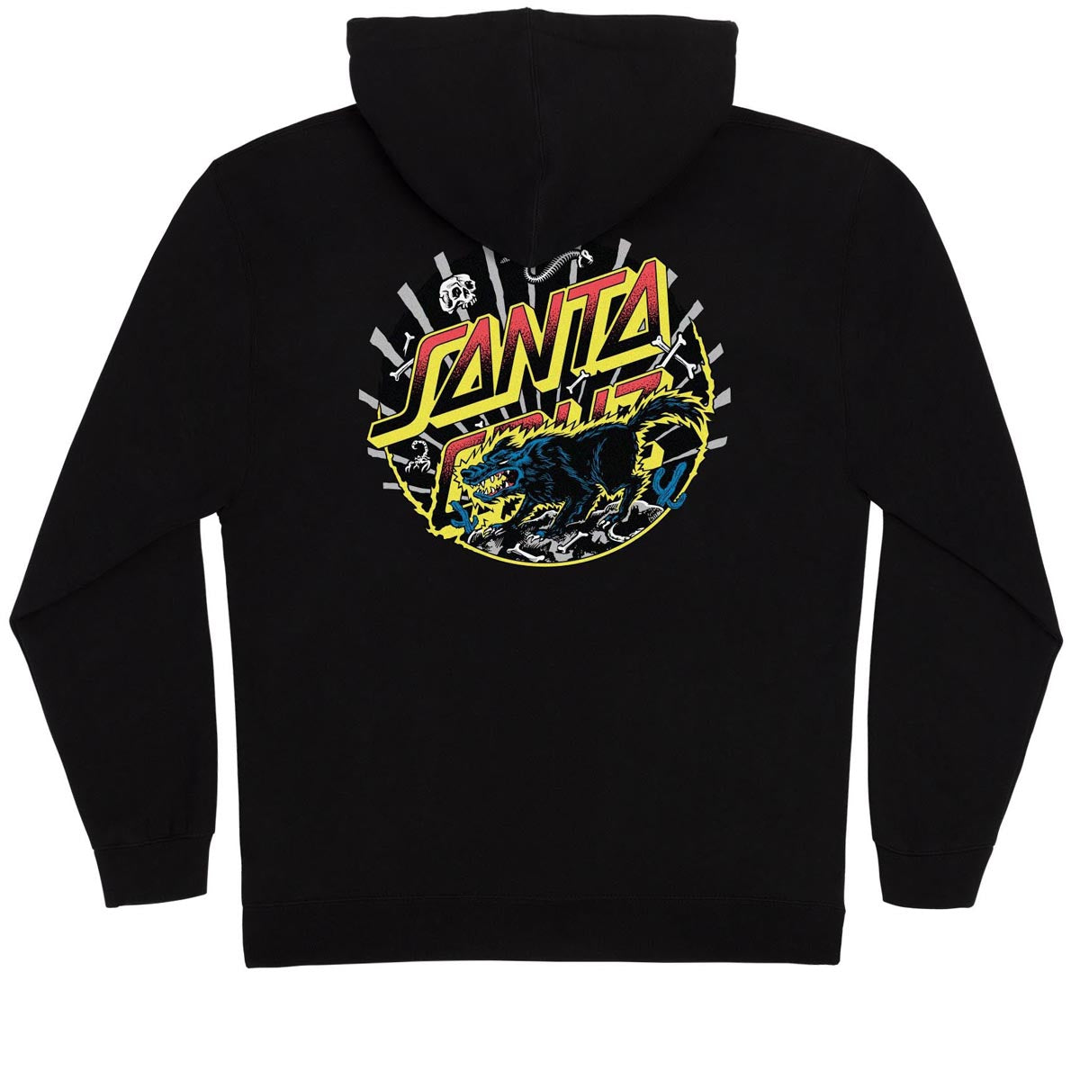 Santa Cruz Kendall Wolf Dot Zip Up Hoodie - Black image 1