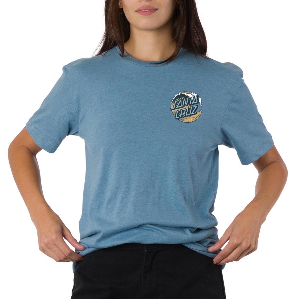 Santa Cruz Womens Wave Dot T-Shirt - Vintage Indigo image 1