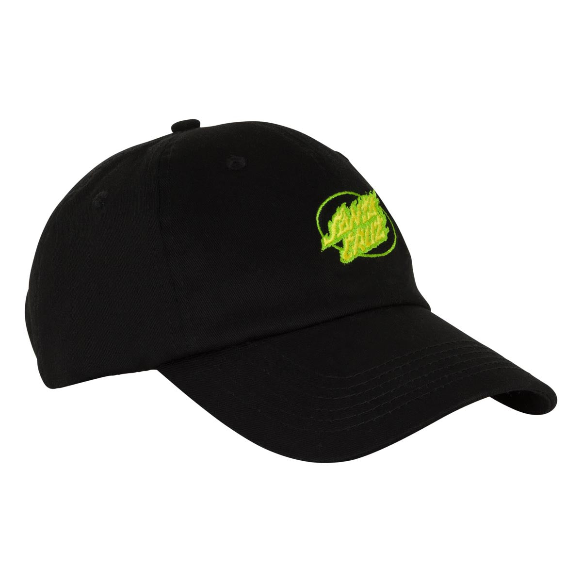 Santa Cruz True Oval Flame Dot Dad Strapback Hat - Black image 3