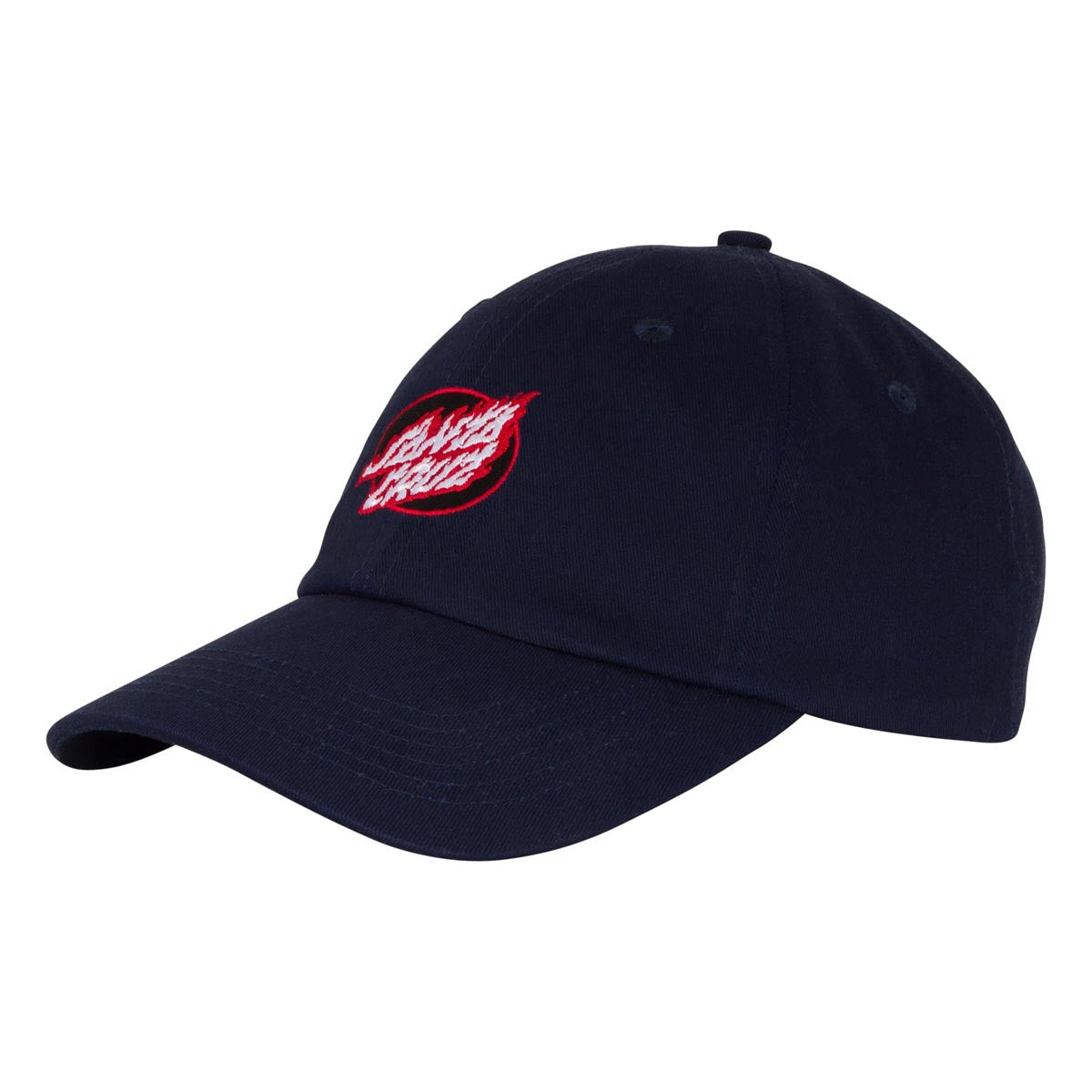 Santa Cruz True Oval Flame Dot Dad Strapback Hat - Navy image 1