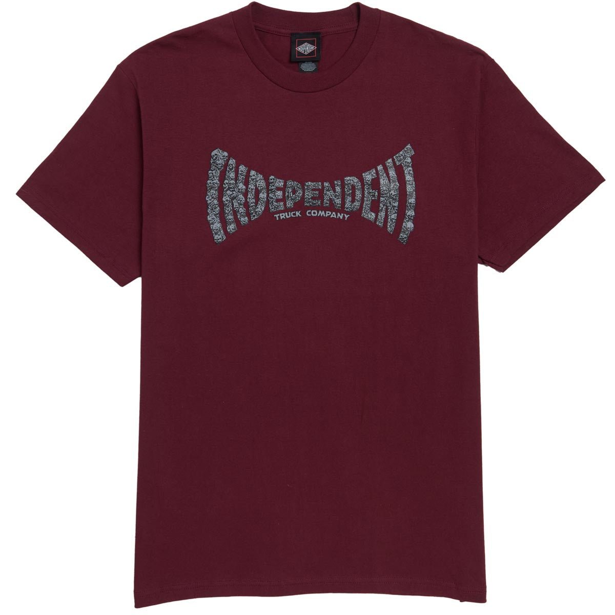 Independent Skull Span T-Shirt - Burgundy image 1