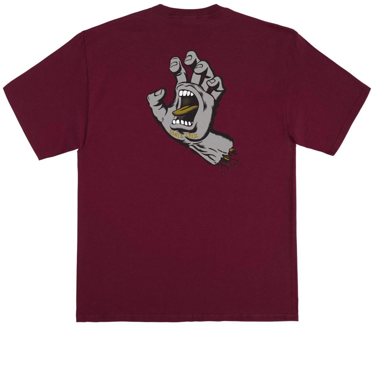 Santa Cruz Screaming Hand T-Shirt - Ath Maroon/Grey/Gold image 1