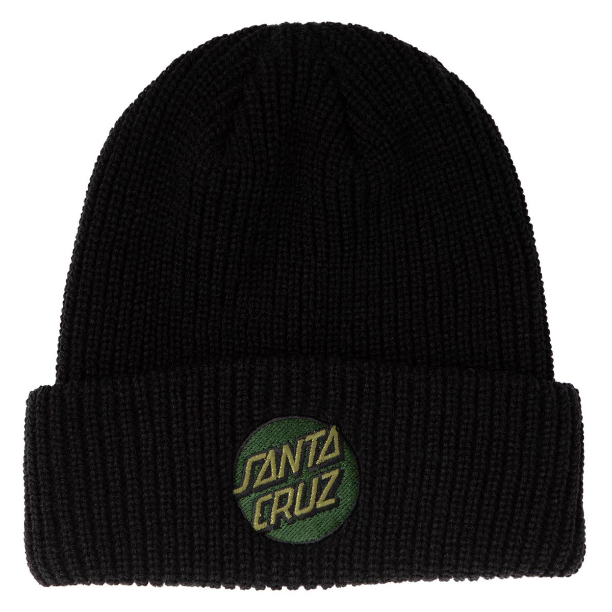 Santa Cruz Other Dot Long Shoreman Beanie - Black/OD Green image 1