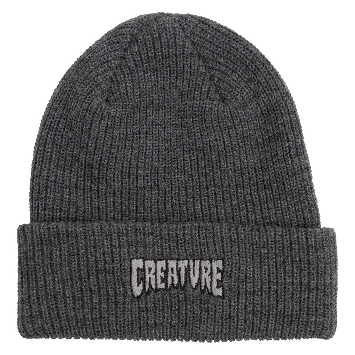 Creature Logo Outline Long Shoreman Beanie - Charcoal Heather image 1