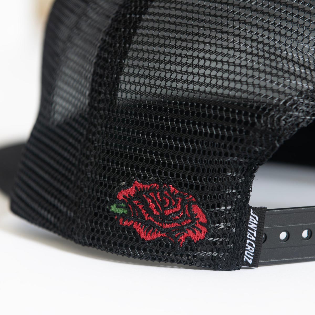 Santa Cruz Dressen Rose Solo Mesh Trucker Hat - Black image 3