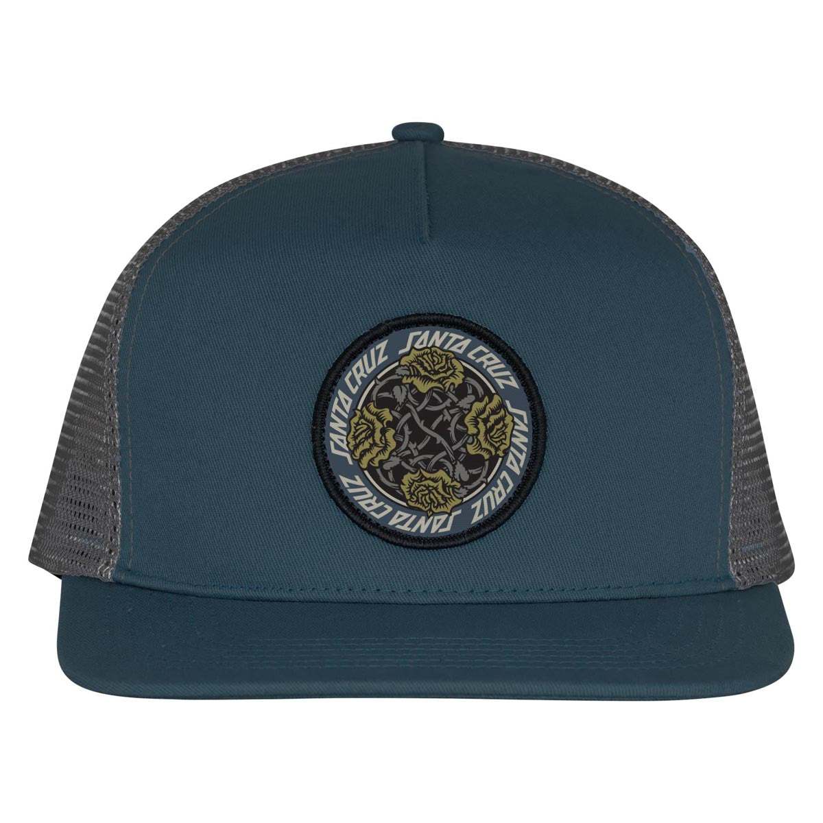 Santa Cruz Dressen Rose Solo Mesh Trucker Hat - Steel Blue/Grey image 3