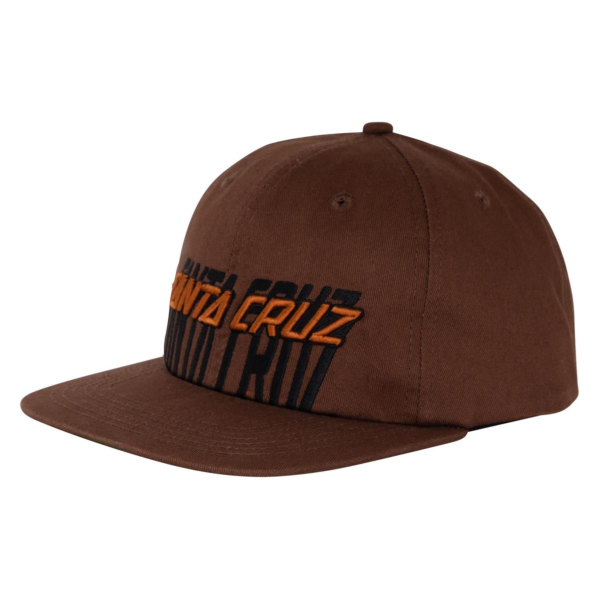 Santa Cruz Stretched Strip Snapback Hat - Brown/Terracotta image 1