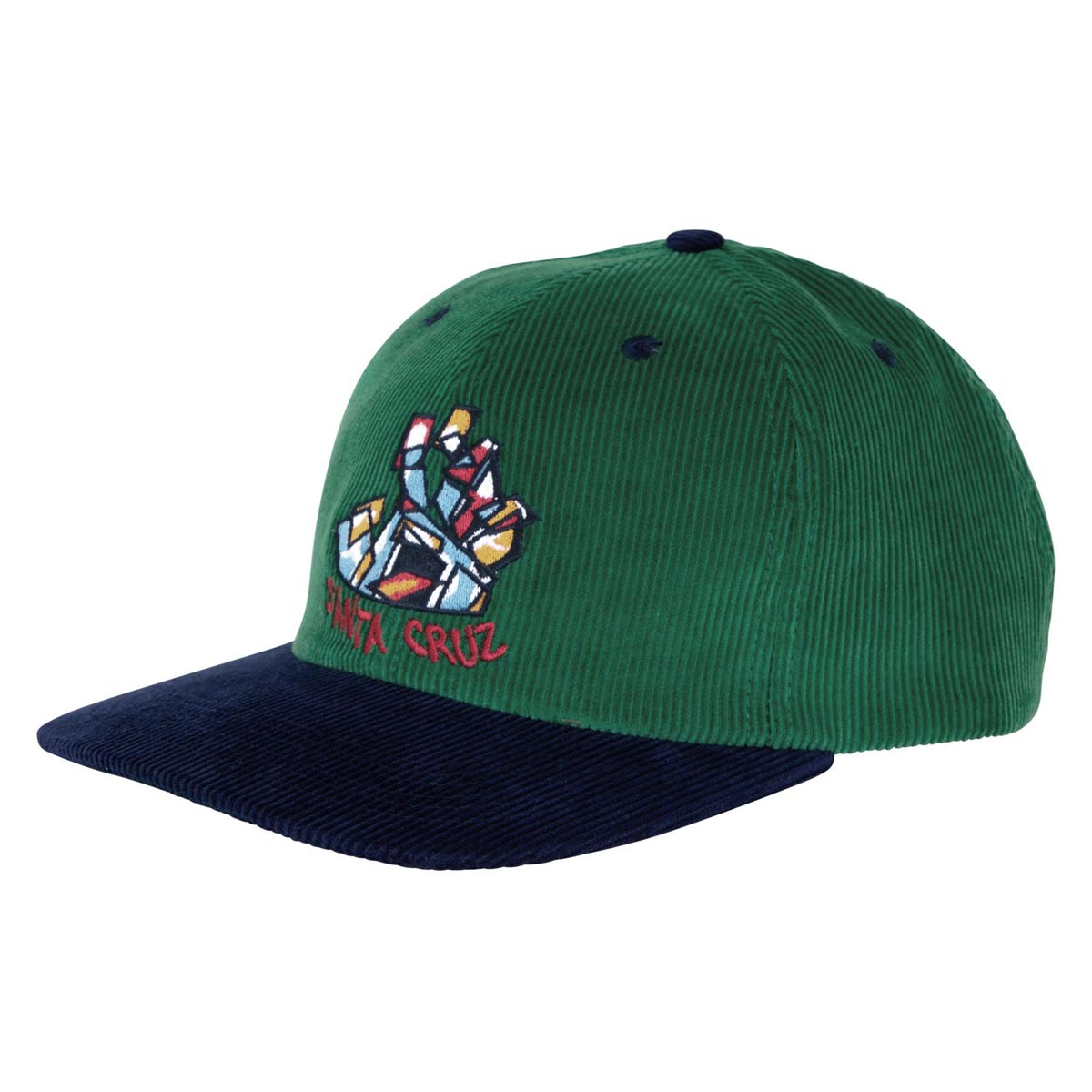 Santa Cruz Scratched Snapback Hat - Green/Navy image 1