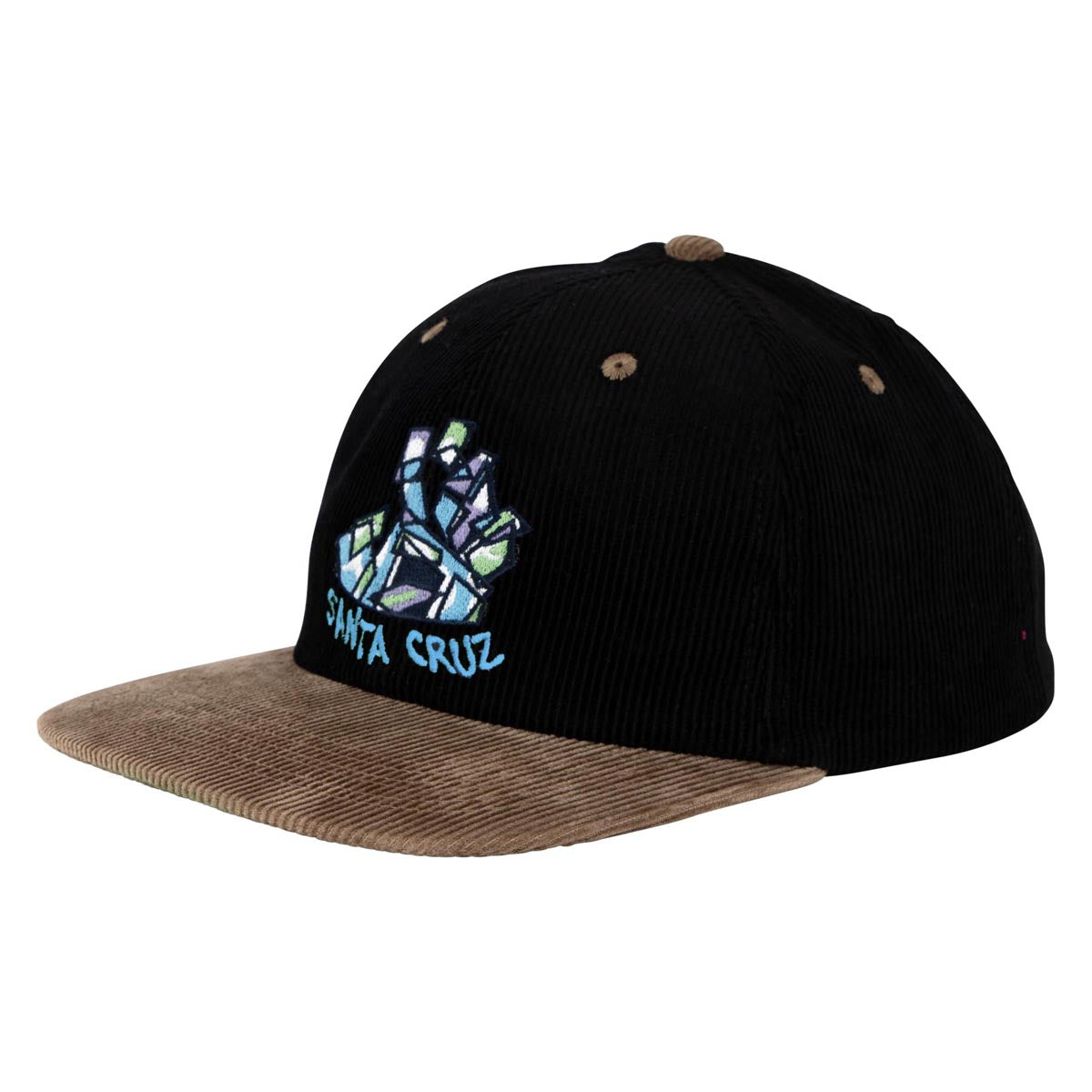 Santa Cruz Scratched Snapback Hat - Black/Dusty Brown image 1