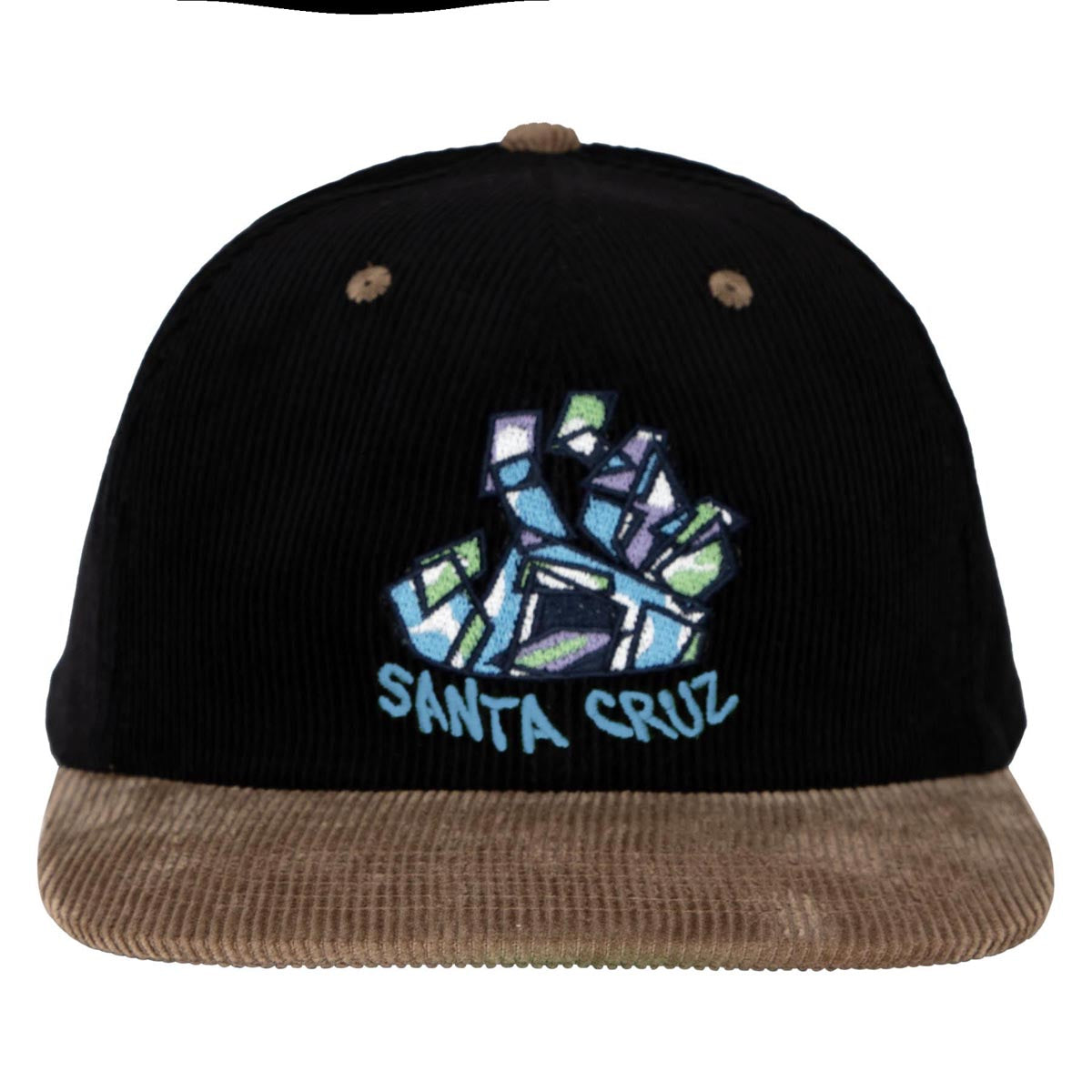 Santa Cruz Scratched Snapback Hat - Black/Dusty Brown image 3