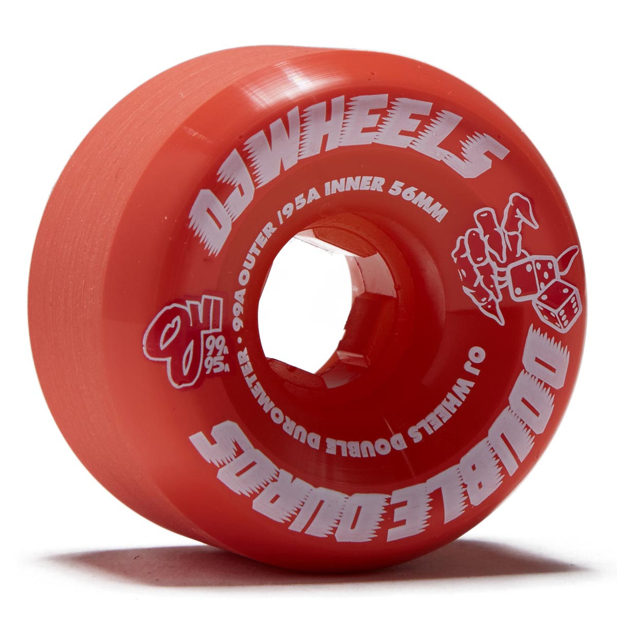 OJ Double Duro 99a/95a Skateboard Wheels - Red - 56mm image 1