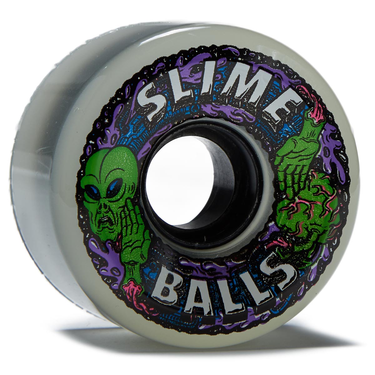 Slime Balls Alien OG Slime 78a Skateboard Wheels - Glow In The Dark - 60mm image 1