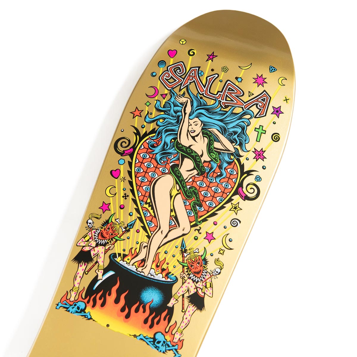 Santa Cruz Salba Witch Doctor Reissue Skateboard Deck - Gold - 10.40