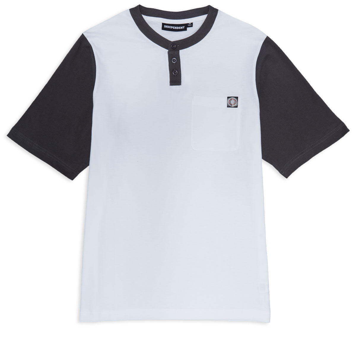 Independent BTG Label Henley Shirt - White/Charcoal image 1