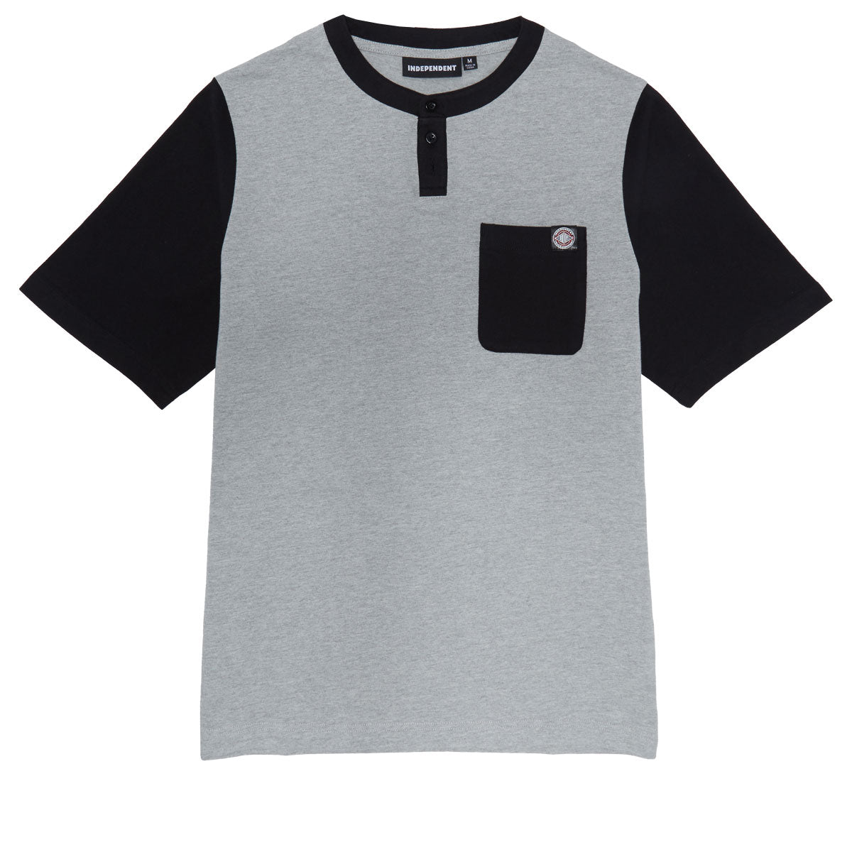 Independent BTG Label Henley Shirt - Heather Grey/Black image 1