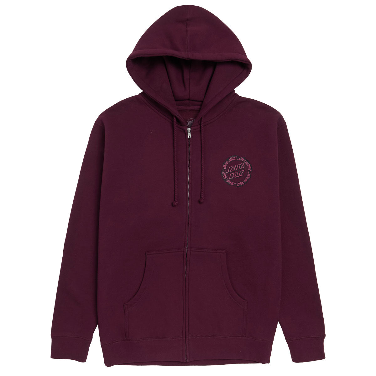 Santa Cruz Flame Ringed Dot Zip Hoodie - Maroon image 1