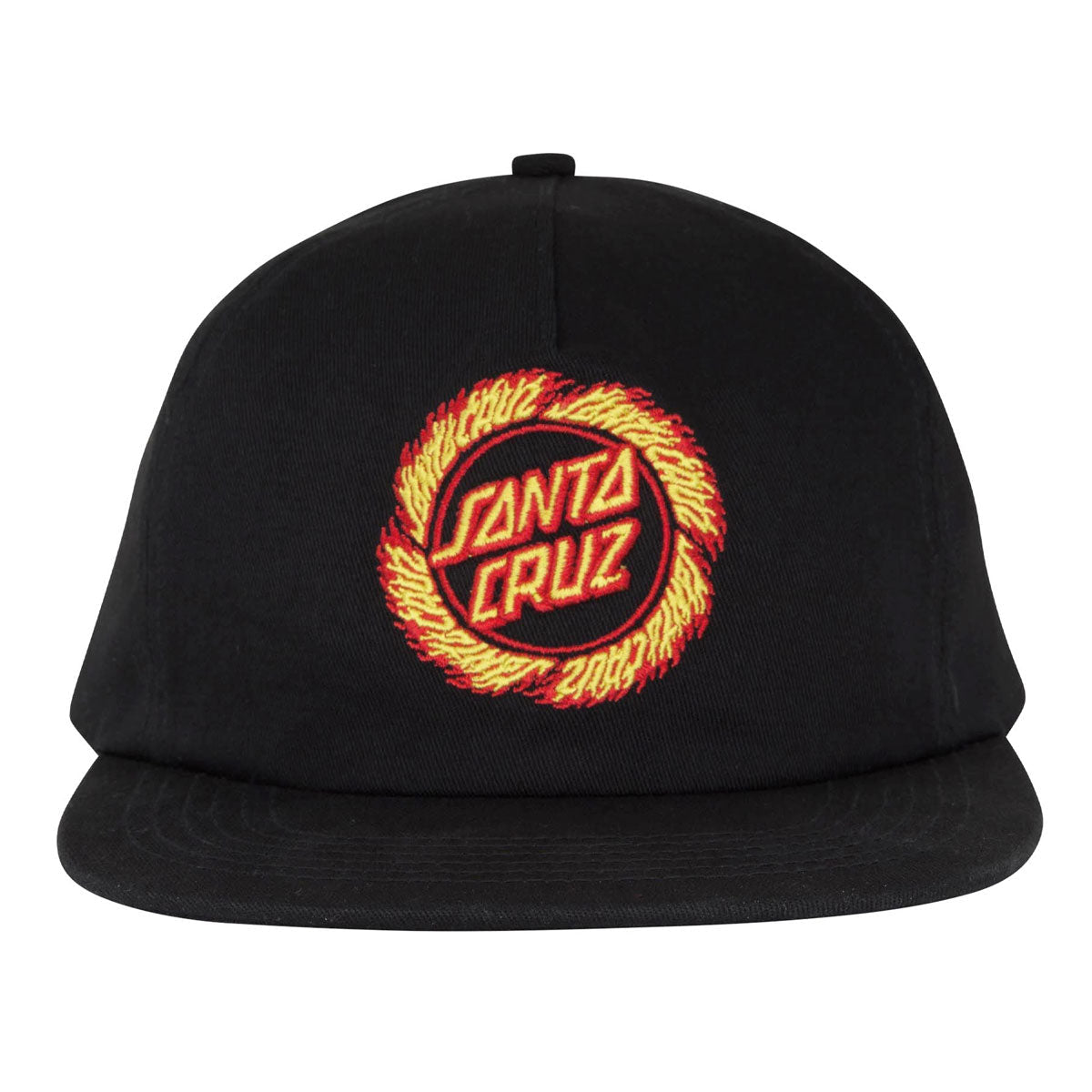 Santa Cruz Flame Ringed Dot Snapback Hat - Black image 2