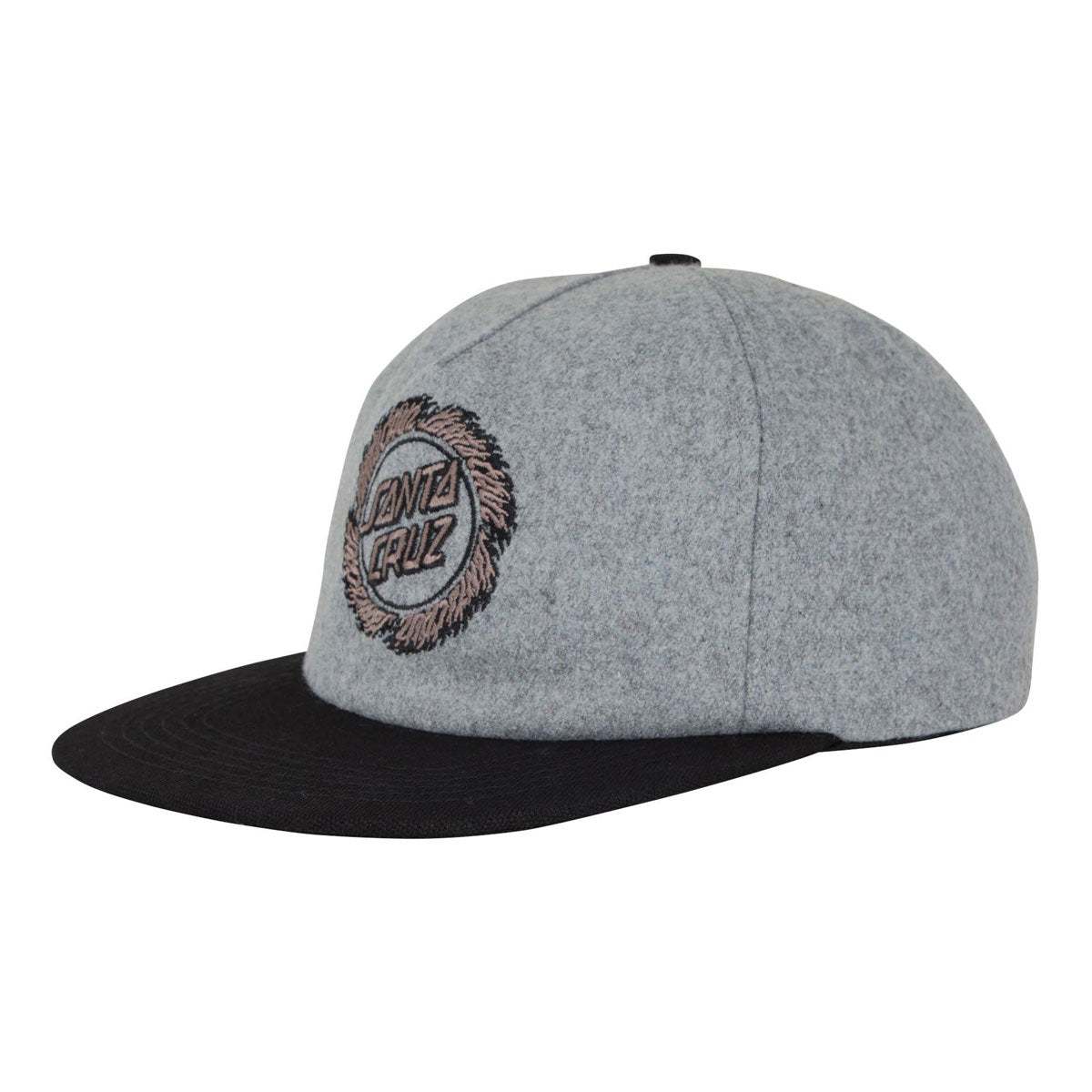 Santa Cruz Flame Ringed Dot Snapback Hat - Black/Grey image 1