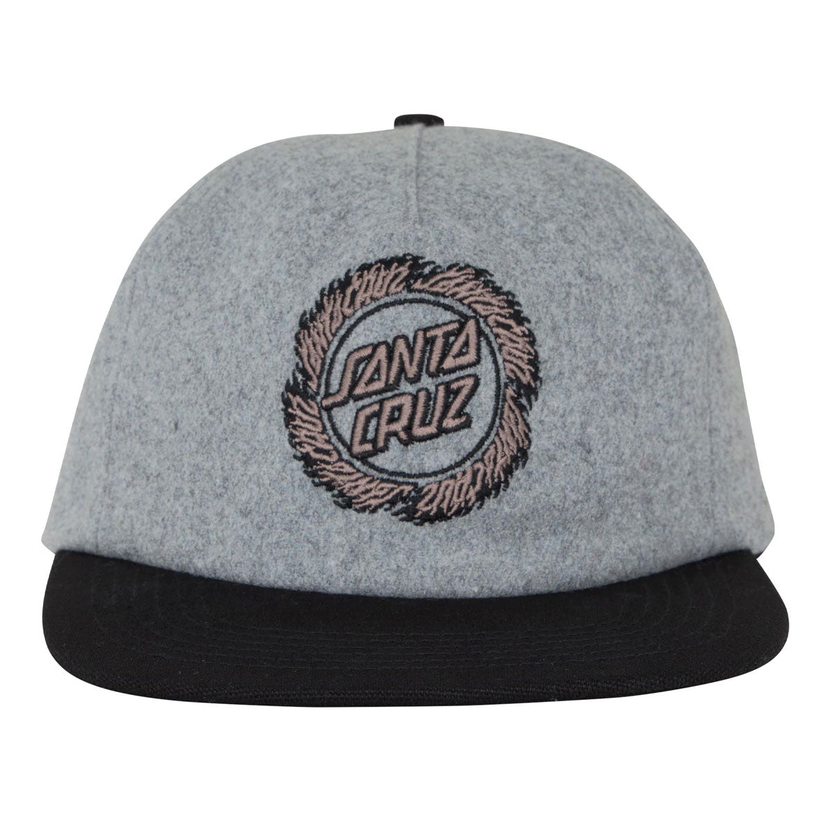 Santa Cruz Flame Ringed Dot Snapback Hat - Black/Grey image 2