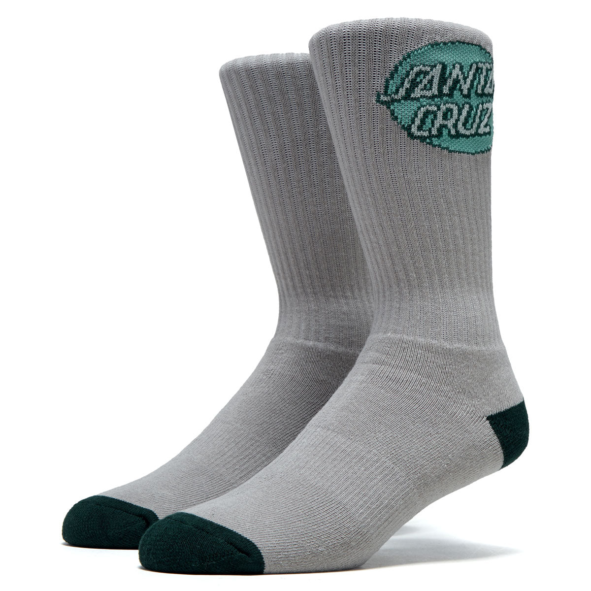 Santa Cruz Cruz Crew 2 Pack Of Socks - Grey/Tonal Green image 1