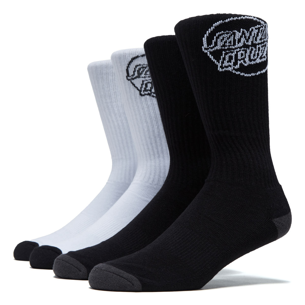 Santa Cruz Opus Strip Crew 2 Pack Of Socks - Black/White image 1