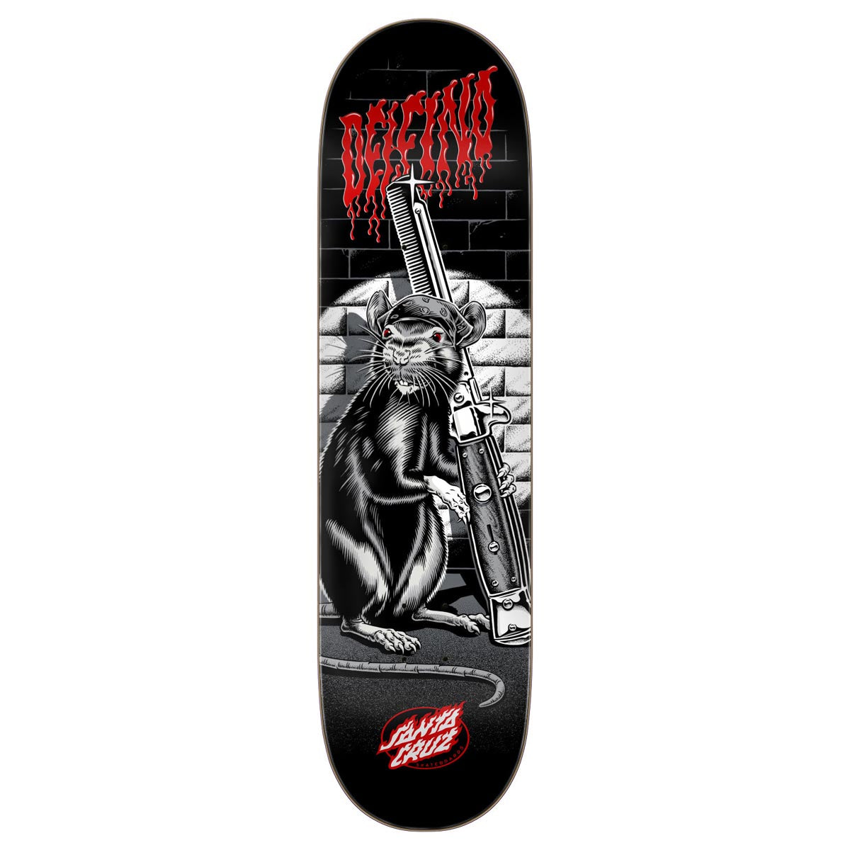 Santa Cruz Delfino Skate Rat Pro Skateboard Deck - 8.25