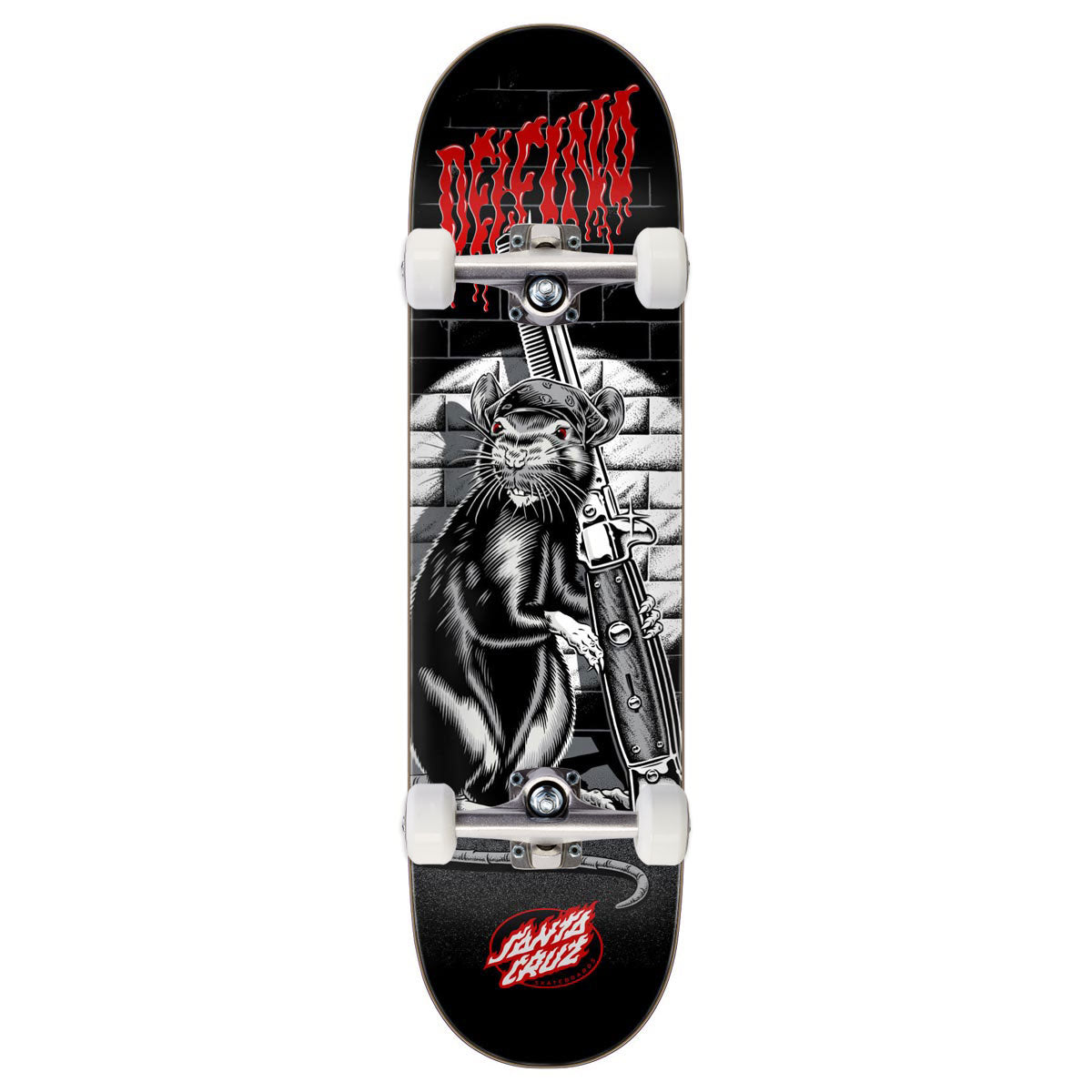 Santa Cruz Delfino Skate Rat Pro Skateboard Complete - 8.25